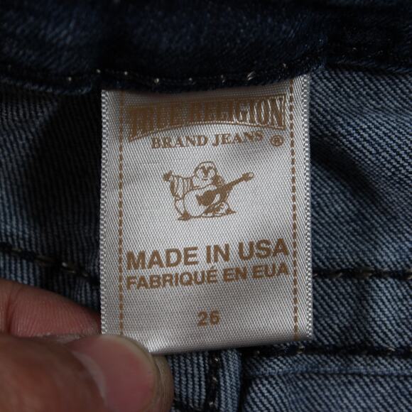 True Religion Jeans Womens 26 Blue Skinny 32 Inseam Contrast Stitch USA - Picture 5 of 12